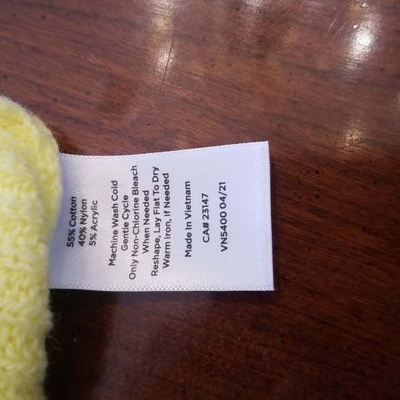 Talbots Buttery Lemon Yellow V-Neck Petite Cotton Sweater - Picture 4 of 5